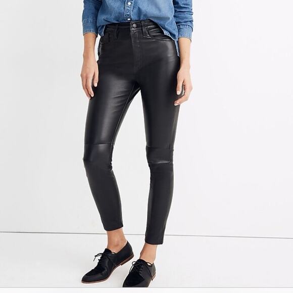 Madewell Pants - Madewell Leather 11 Inch High Rise Skinny Pants NWTs size 28